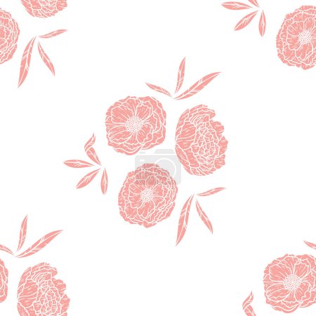 Photo for A lovely illustrations of peonies flower seamless as surface pattern design - Royalty Free Image