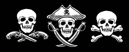 Ilustración de Jolly Roger emblema. Bandera pirata con cráneo. Ilustración vectorial - Imagen libre de derechos