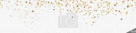 Illustration for Eps illustration seamless background with golden colored confetti for party time concepts with transparency effect in vector file - Royalty Free Image