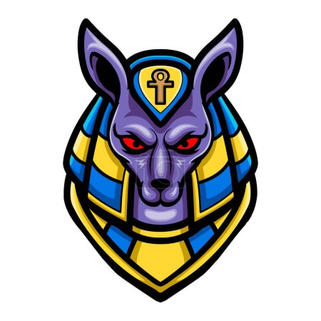 Ilustración de Diseño de la mascota del logotipo de la cabeza Anubis - Imagen libre de derechos