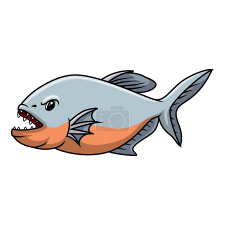 Niedliche Piranha Karikatur ein Schwimmen