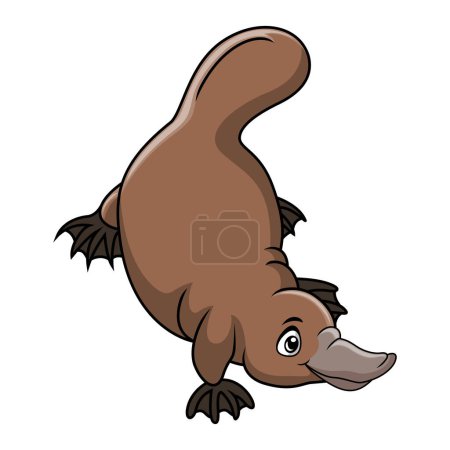 Illustration for Cute cartoon platypus on white background - Royalty Free Image