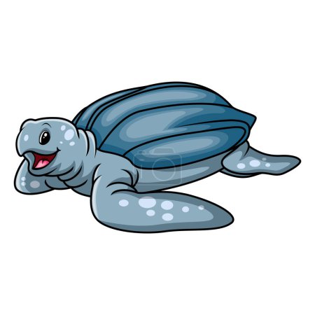 Illustration for Cute cartoon turtle a swimming - Royalty Free Image