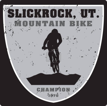 Illustration for Slickrock biking sign, vector illustration - Royalty Free Image