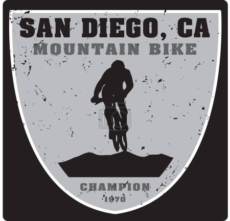 Illustration for San diego biking sign, vector illustration - Royalty Free Image