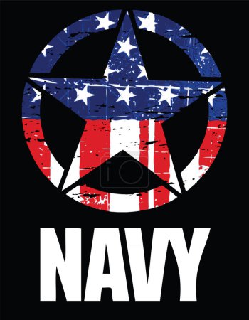 Illustration for Navy star vector illustration - Royalty Free Image