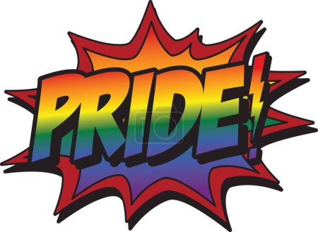 Illustration for Pride comic burst isolated on white background - Royalty Free Image
