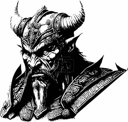 Illustration for The "Viking Vector Image" is a digital artwork featuring a graphic design of a Viking character. This file is conveniently available in various formats - Royalty Free Image