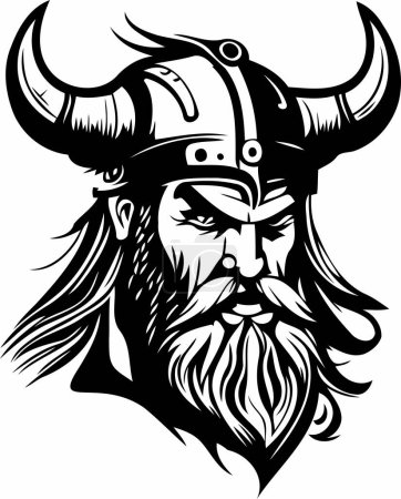 Téléchargez les illustrations : L'image vectorielle viking EPS est une œuvre d'art numérique étonnamment conçue qui représente l'esprit féroce et aventureux des anciens marins scandinaves connus sous le nom de Vikings. - en licence libre de droit