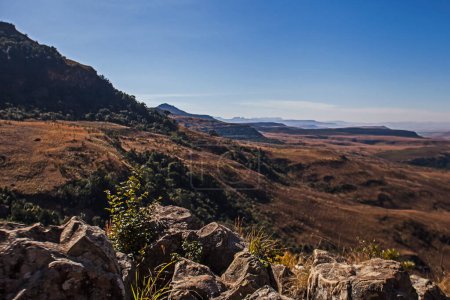 Vue de Lookout Rock dans le Parc National Royal Natal dans le Drakensberg Afrique du Sud