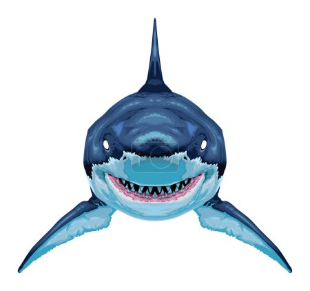 Ilustración de Tiburón, vector animal aislado - Imagen libre de derechos