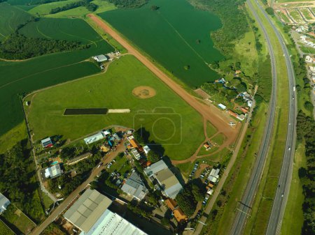 Photo for Aerial view of the airport Skydiving around the world. Boituva city, Sao Paulo state, Brazil. - Royalty Free Image