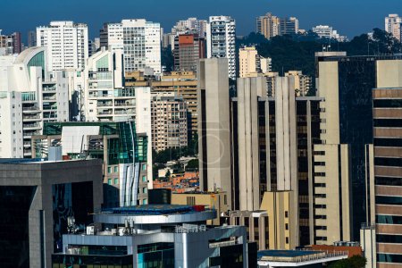 Building the city of Sao Paulo, Brazil. South America.