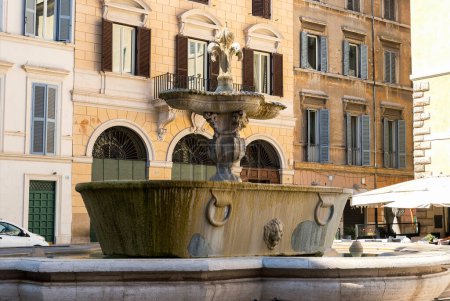 Architectural Sigths of The Farnese Square (Piazza Farnese) in Rome, Lazio Province, Italy.
