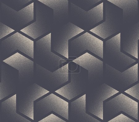 Illustration for Eye Catched Modern Chevron Seamless Pattern Vector Dot Work Abstract Background. Sophisticated Complexity Ornamental Structure Endless Modern Textile Print. Wrapping Paper Texture Repetitive Wallpaper - Royalty Free Image