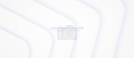 Illustration for Minimalist White 3D Vector Layered Smooth Blurred Structure Dynamic Pattern Abstract Background. Morph Material Design Light Abstraction For Digital Technology Business Projects. Hi-Tech Illustration - Royalty Free Image