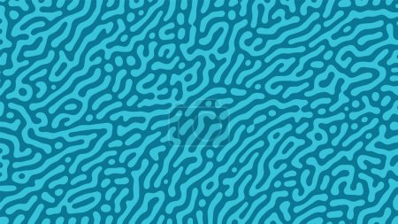 Ilustración de Patrón psicodélico gráfico loco Vector azul amplio fondo abstracto. Turing Diffusion Effect Trippy Hypnotic Abstraction Panoramic Wallpaper. Bizarro Doodle Estructura Textil Imprimir Arte Ilustración - Imagen libre de derechos