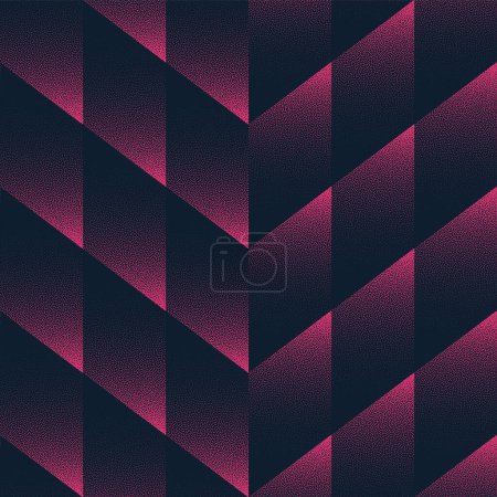 Dynamic Geometric Seamless Pattern Trend Vector Noir Purple Abstract Background. Illustration d'art demi-ton noir rose contemporain. Fond d'écran abstraction graphique répétitive Dot Work Texture