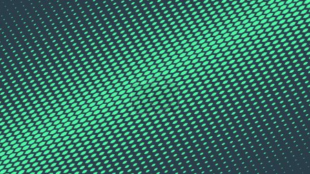 Modern Scaly Halftone Pattern Tilted Texture Turquoise Vector Résumé Contexte. Ultramoderne Art minimaliste demi-ton papier peint graphique Monnaie vert large. Illustration futuriste de la technologie de science-fiction