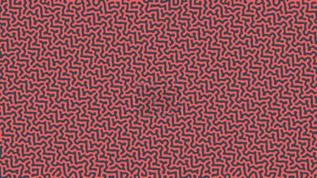 Angled Tangled Lines Dynamic Pattern Vector Psychedelic Red Black Abstract Background. Unusual Intricate Oblique Structure Modern Bizarre Abstraction. Complexity Texture Acid Trip Art Illustration