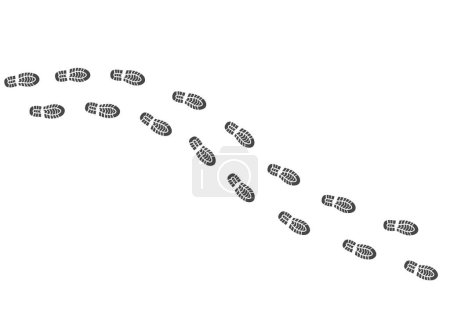 Footprint path illustration. Foot prints isolated on white background
