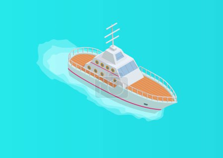 Moderne Schiffe oder Jachten segeln in tiefblauen Gewässern