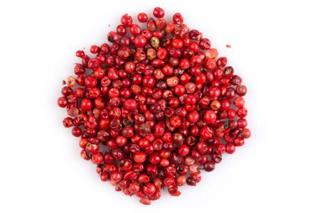 Photo for Red peppercorns seeds isolated on white background - Royalty Free Image
