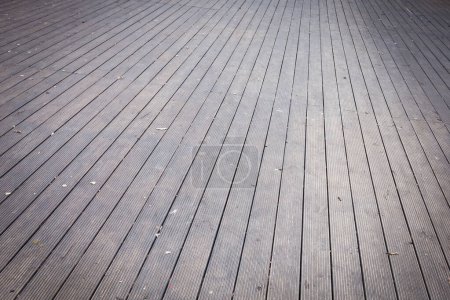 Photo for Aged gray old wooden terrace floor background - Royalty Free Image