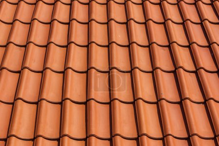 Photo for Roof tile pattern, close up texture for construction industry - Royalty Free Image