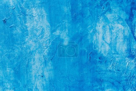 Foto de Abstracto azul fondo textura hormigón o yeso hecho a mano pared - Imagen libre de derechos