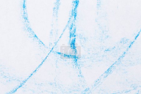Foto de Lápiz de cera dibujo a mano bosquejo fondo azul textura - Imagen libre de derechos