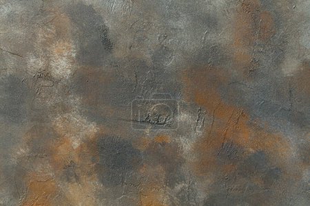 Foto de Abstracto oxidado chocolate fondo metálico textura hormigón o yeso hecho a mano pared - Imagen libre de derechos