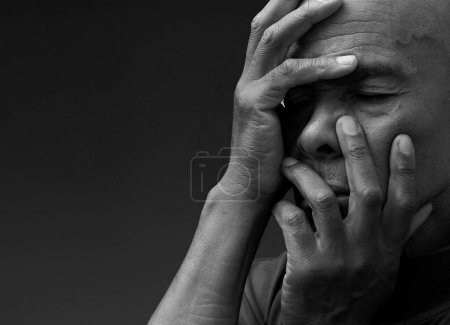 Photo for Desperated man praying to God - Royalty Free Image