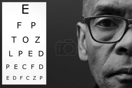 Photo for Glasses with blind man having difficulty seeing - Royalty Free Image