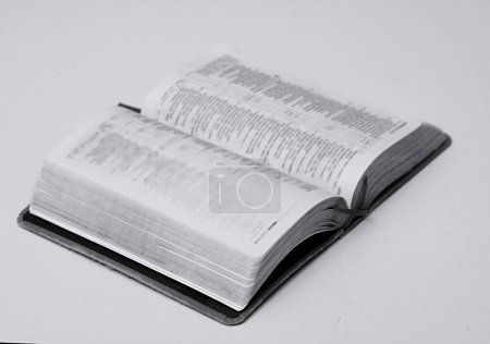 Photo for Bible praying to God with the bible on white background - Royalty Free Image
