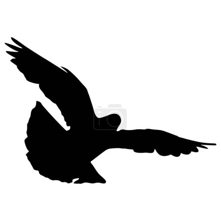 Ilustración de Una silueta de una paloma en vuelo - Imagen libre de derechos