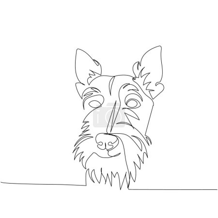 Ilustración de Scottish Terrier, perro de caza, raza de perro, perro compañero una línea de arte. Dibujo continuo de línea de amigo, perro, perrito, amistad, cuidado, mascota, animal, familia, canino ilustración vector dibujado a mano - Imagen libre de derechos