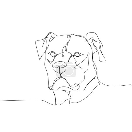 Dogo Argentino, hunting dog, service dog one line art. Continuous line drawing of friend, dog, doggy, friendship, care, pet, animal, family, canine Hand drawn vector illustration