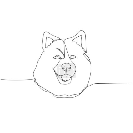 Samoyed, sled dog, aboriginal breed, companion dog one line art. Continuous line drawing of friend, dog, doggy, friendship, care, pet, animal, family, canine Hand drawn vector illustration