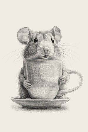 Hamster with a cup of coffee 