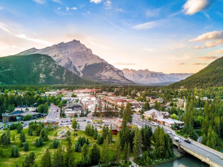 Cityscape of Banff in canadian Rocky Mountains, Alberta, Canada, North America