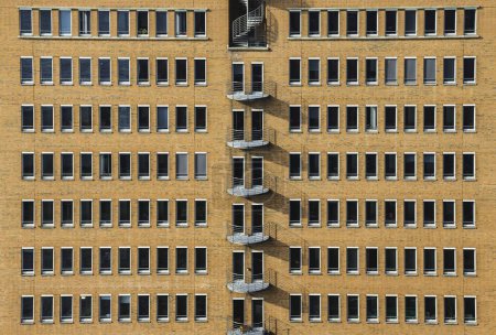Fachada monótona, casa de ladrillo rojo, Hafencity, Hamburgo, Alemania, Europa