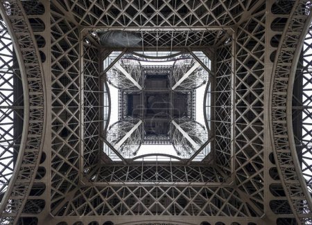 Eiffel Tower, seen from beneath, Paris, Ile-de-France, France, Europe