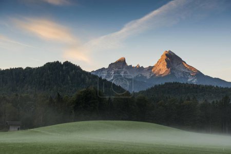 Watzmann, Sonnenaufgang, Berchtesgadener Land, Oberbayern, Bayern, Deutschland, Europa