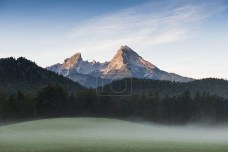Watzmann, morning mist, Berchtesgadener Land, Upper Bavaria, Bavaria, Germany, Europe