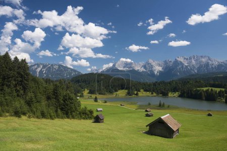 Geroldsee oder Wagenbrchsee, dahinter Karwendelgebirge, Deutschland, Europa