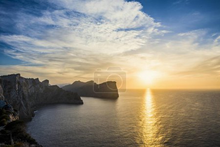 Coucher de soleil, Cap Formentor, Port de Pollena, Serra de Tramuntana, Majorque, Îles Baléares, Espagne, Europe 