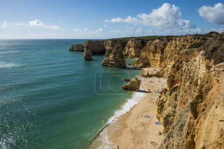 Strand und bunte Felsen, Praia da Marinha, Carvoeiro, Algarve, Portugal, Europa