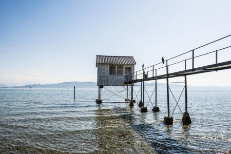 Bathhouse, Wasserburg, Lake Constance, Bavaria, Germany, Europe