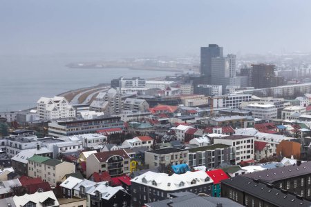 Stadtblick, Blick von Hallgrimskirkja, Reykjavik, Island, Europa